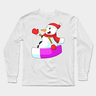 Snowman as Snowboarder with Sonowboard Long Sleeve T-Shirt